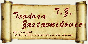 Teodora Zastavniković vizit kartica